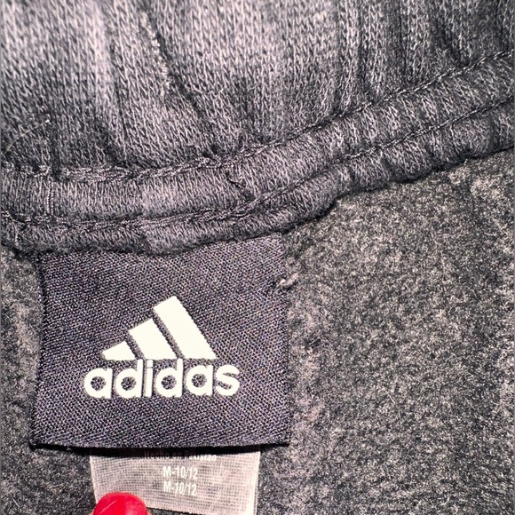 Teen boy adidas casual sweat pants black with lime green stripes size 10/12 - Picture 3 of 4